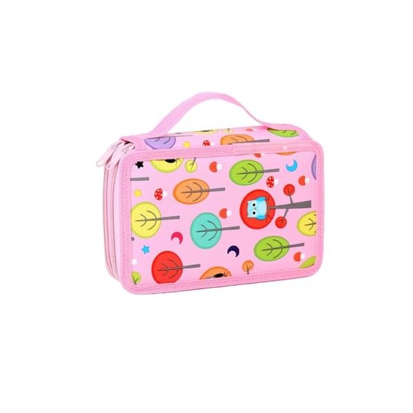 Mzshne Trousse à crayons de couleur portable étanche pour cadeaux de Noël et danniversaire, rose, 72 Holes