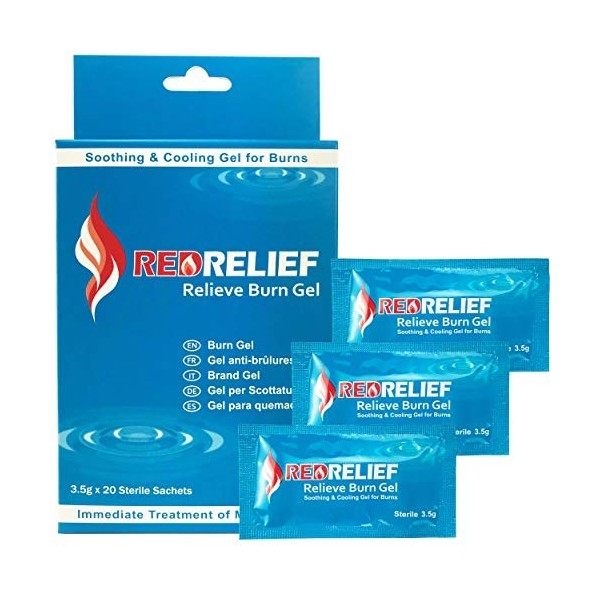 RedRelief Gel De Brûlure 3.5G - Paquet de 20