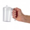 Homecraft Clear Polycarb Mug, Shatterproof Material, Choice of 2 Lids, Simple Drinking Cup and Mug for Limited Grip and Range