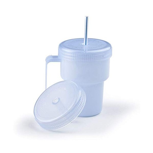 Sammons Preston, Gobelet Anti Renversement, 200 ml, Tasse pour Adultes Anti - Éclaboussures, avec Poignée et Couvercle Liquid