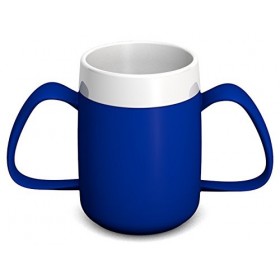 Ornamin Gobelet à Deux Anses avec Intérieur Conique 140 ml Bleu Modèle 815 / aide à boire, gobelet ergonomique, gobelet réu