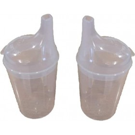 Gobelet plastique avec bec verseur, gobelet d’hôpital avec bec d’alimentation pour adulte, aides pour le handicap, lot de 2 t
