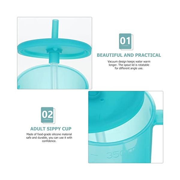 HEMOTON Bedridden Gobelet à paille convalescent, pour personnes âgées, adultes handicapés, patients, maternité, convalescent,