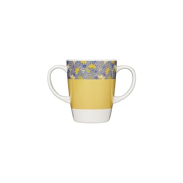 Rosa Lifestyle Mug jaune à deux anses en mélamine – Capacité de 400 ml – Léger 126 g – Aide à la mobilité pour les personne