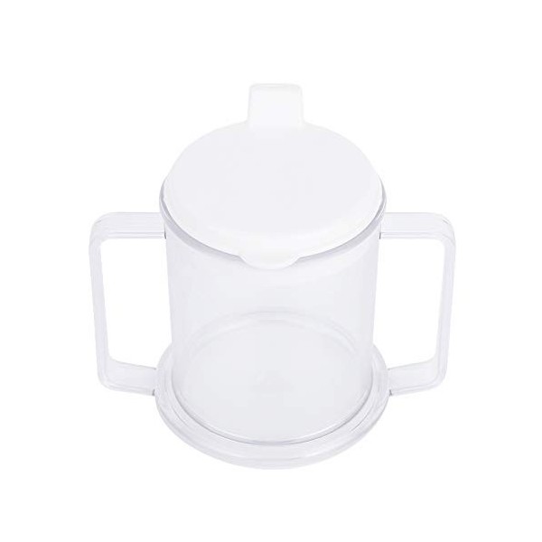 Tasse en Plastique à 2 Poignées avec 2 Couvercles de Style, Tasse à Eau Légère à Double Poignée pour Boissons Chaudes et Froi