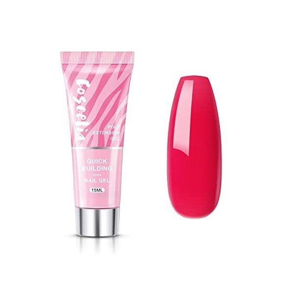 COSCELIA Poly Nagel Gel Tube Ongle Gel Construction UV Extension Ongle Gel Extension Gel Poly Nail Gel 15ml Blanc Vernis Gel