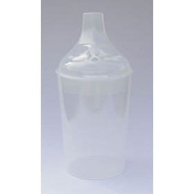 Lot de 2 gobelets transparents à large bec avec mesures graduées et couvercle à débit contrôlable – Autoclavables, passent au