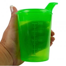 250 ML Bill Becher Tasse à Bec, Bocal, Gobelet, Gobelet Différentes Couleurs + Trinköffnungen medi-inn - Vert, ouverture pota