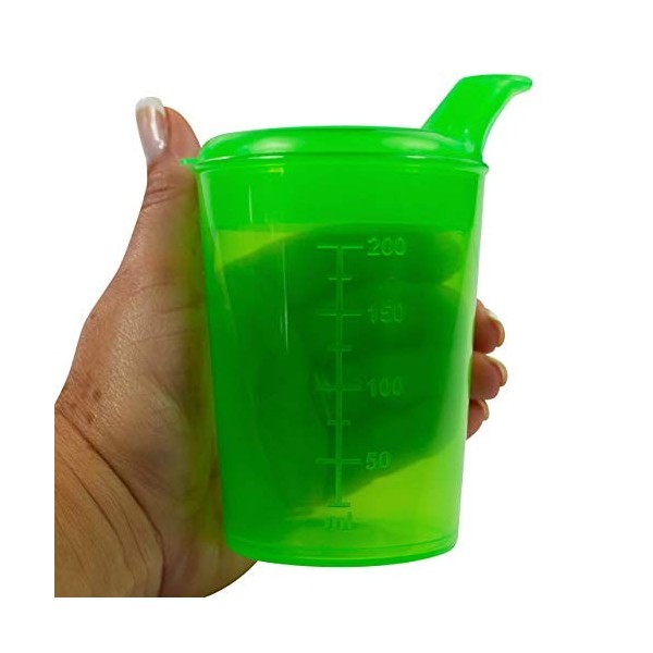 250 ML Bill Becher Tasse à Bec, Bocal, Gobelet, Gobelet Différentes Couleurs + Trinköffnungen medi-inn - Vert, ouverture pota
