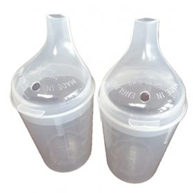 Lot de 2 gobelets en plastique translucide avec bec large