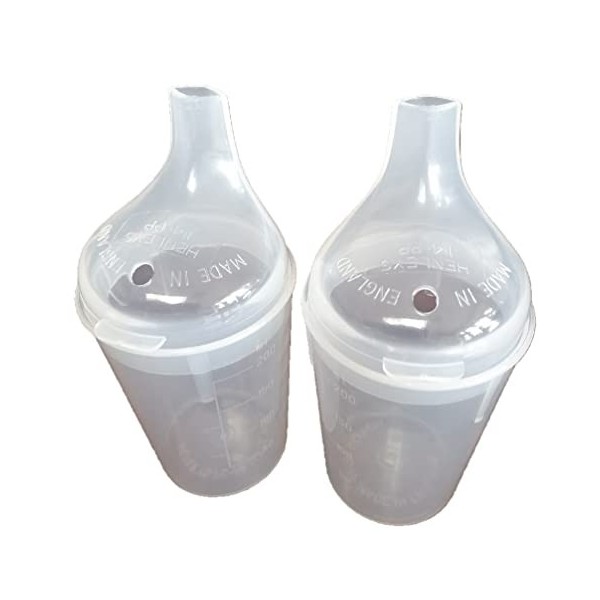 Lot de 2 gobelets en plastique translucide avec bec large