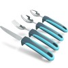 iMedic Comfort Grips Couverts - Gris/Bleu 1x Set - Couverts Adaptés Aux Personnes Handicapées - Couvert Parkinson - Couvert E