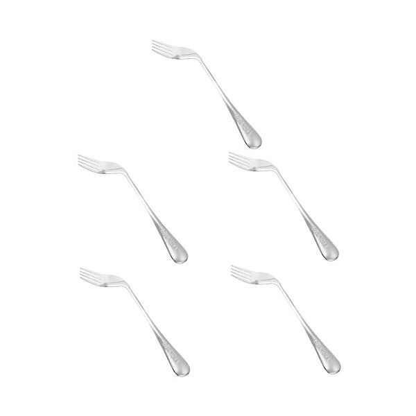 Healifty 3Pcs Vieil Homme Fourchette Coudée Cuillère En Acier Inoxydable Ustensiles Portables Ustensiles De Service Fourchett