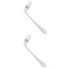 Healifty 3Pcs Vieil Homme Fourchette Coudée Cuillère En Acier Inoxydable Ustensiles Portables Ustensiles De Service Fourchett