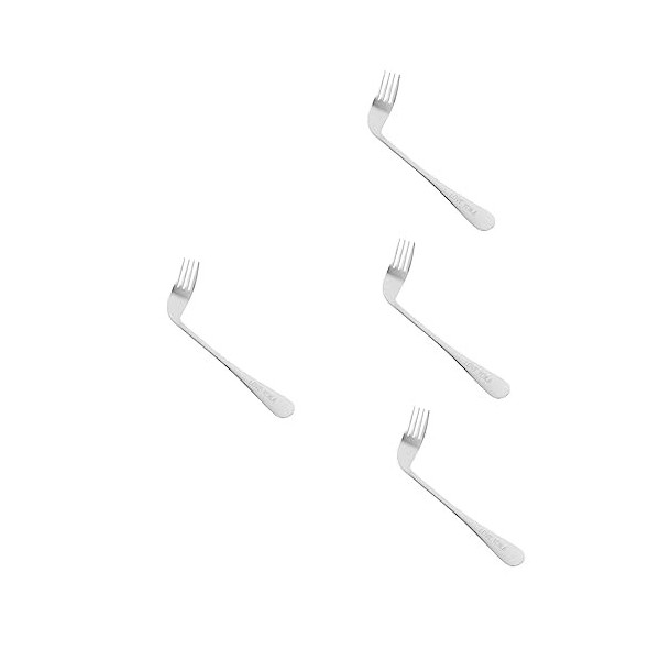 Healifty 3Pcs Vieil Homme Fourchette Coudée Cuillère En Acier Inoxydable Ustensiles Portables Ustensiles De Service Fourchett