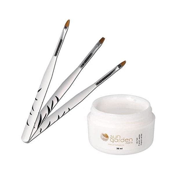 Classique UV French Gel Blanc y comprisy 3pcs. Brosse à ongles