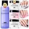 Kit Poudre Acrylique Pour Ongles Morovan - Kit Acrylique Ongles De 4 Oz Et Kit De Acrygel Ongle Rose Blanc Transparent De 2 O