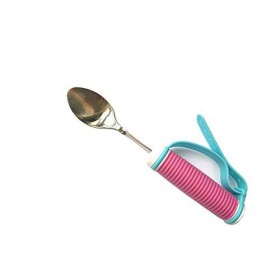 GHzzY Cuillère adaptative pour tremblement des Mains - Cuillère incurvée rotative à 360 ° avec poignée antidérapante et drago