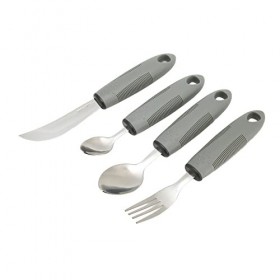 4pcs Ustensiles Adaptatifs Couverts Ergonomiques Kit DAide Alimentaire Pour La RéAdaptation Pour HandicapéS Pour Personnes â