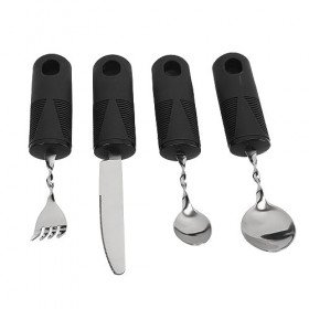 Ustensile Adaptatif aux Tremblements de la Main, Argenterie Lestée Facile à Nettoyer, Matériau en Acier Inoxydable Résistant 