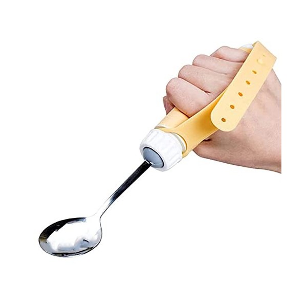 Cuillère pliable pour personnes âgées, ensemble dustensiles daide à lalimentation pliables adaptatifs avec dragonne réglab