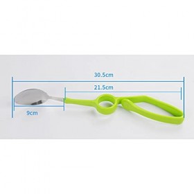 Cuillère pliable pour personnes âgées, ustensiles alimentaires adaptatifs, anti-secouement, poignée incurvée facile à prendre