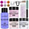 SPTHTHHPY Poudre Acrylique pour Ongles et Professionnel Liquide Acrylique, Kit Vernis à Ongles Complet, Contient 6 Couleurs A