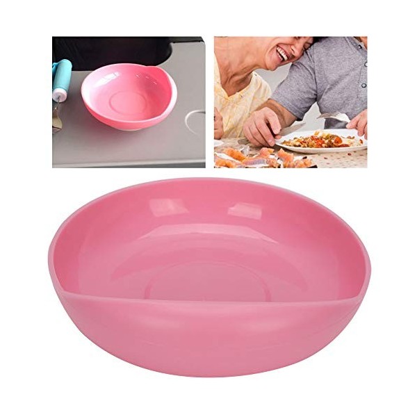 Assiette à ventouse, assiette à manger en silicone de qualité alimentaire portable sûre pour personnes handicapées