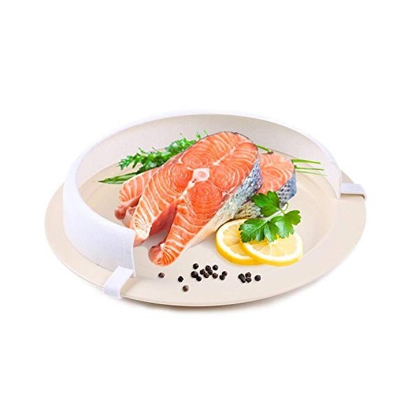 ZIME Assiette en plastique pour personnes âgées - Empêche les aliments de glisser du plat.