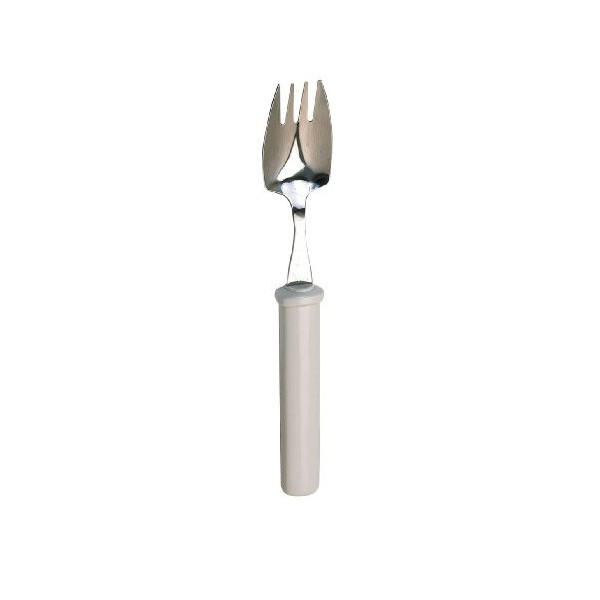 Homecraft Splayed Fork with Slim Handle, Stainless Steel Fork & Spoon Combination, Adaptive Eating Utensil, Designed for One 