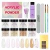 Deciniee Kit de Poudre Acrylique pour Ongles, 8 Couleurs Rouge, Blanc, Rose, Noir, Gelée , Kit Dextension pour Ongles Avec 