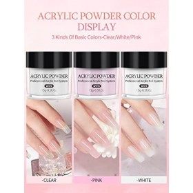 Yokilly Poudre Acrylique Pour Ongles,Acrylique Ongle Kit,Ensemble De Kits Dongles En Acrylique Professionnels Pour Débutants