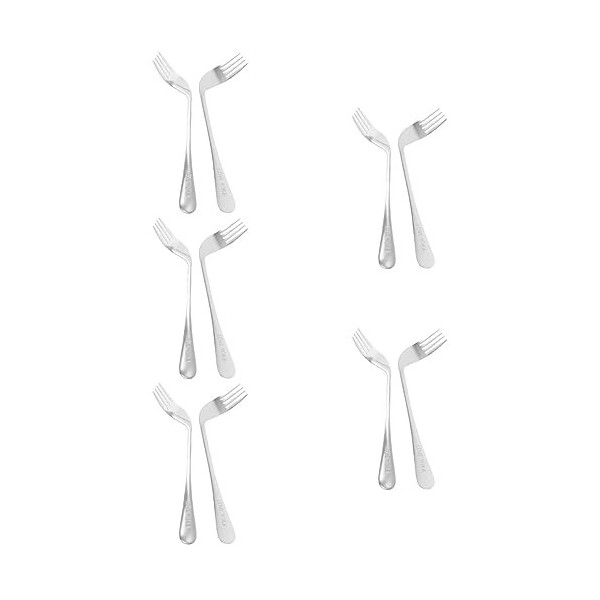 Healeved Fourchette Coudée Pour Vieil Homme 10 Pièces Alimentation Pour Personnes Âgées En Acier Inoxydable