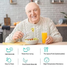 HLGKBY Cuillère Parkinson, ustensile adaptatif pour Les tremblements de la Main et la maladie de Parkinson avec kit de Levage