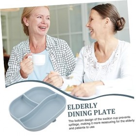 Lurrose Vaisselle Couverts Plateau Alimentaire Assiette Ventouse Assiettes Divisées En Silicone S Assiettes En Silicone Pour 