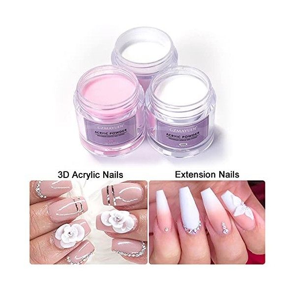 Poudre Acrylique Pour Ongles Acrylique Ongle Monomer Acrylique Ongle Blanc Rose Transparent Poudre Acrylique Faux Ongles