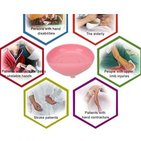 dykaae Bol Scooper, Anti-dérapant, Ustensiles Adaptatifs, Bols pour Personnes âgées avec Base à Ventouse pour Les Patients At