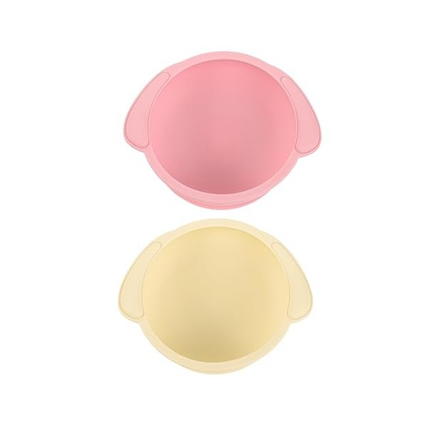 KALLORY 2 Pièces Vaisselle Pour Bébé Ventouse Ventouse Ventouse Silicone Pour Plat Bol Pour Personnes Âgées Bol À Ventouse En