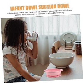 GLEAVI 2 Pièces Bols Ustensiles De Service Dîner Bol Ventouse Ventouse Ventouse Silicone Pour Plat Vaisselle Ventouse Beige C