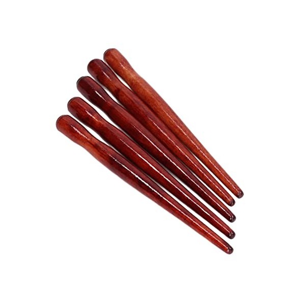 Lot de 5 Porte-plumes en Bois de Santal de qualité Supérieure Non Toxique et Confortable Cinq porte-stylos couleur bois 