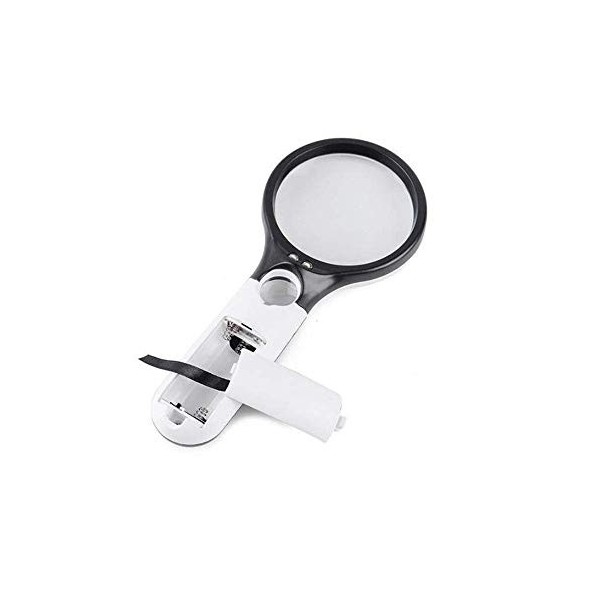 HXHBD Loupe portable éclairée 45x double lentille 3x Loupe de lecture 3x Blanc 190 x 83 x 28 mm Code produit : WW-1016