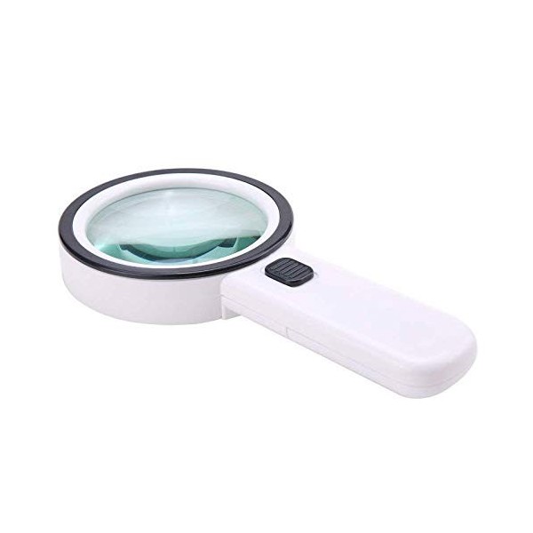 Loupe de bureau portable avec lampes UV LED - Mains libres réglables et confortables - Lunettes de lecture optiques HD 10 x