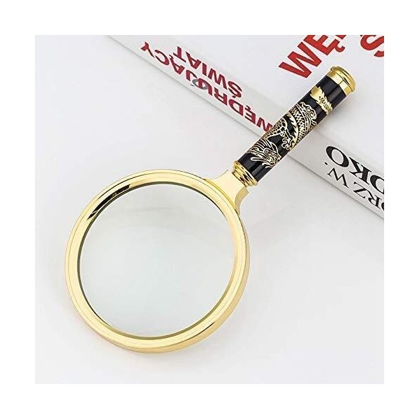 Loupe portable de 90 mm avec poignée 10x, meilleure taille lumineuse pour examen sur le terrain, identification de bijoux, fa