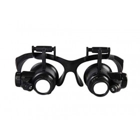 Loupe portable à fixer sur la tête - Pour la réparation de bijoux - Lumière LED HD 10 x 20 x - Code produit : WW-1025