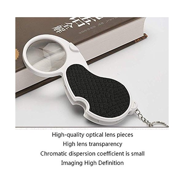 Boutique WW-1164 Loupe de poche portable pliable avec lampe LED HD 5 fois