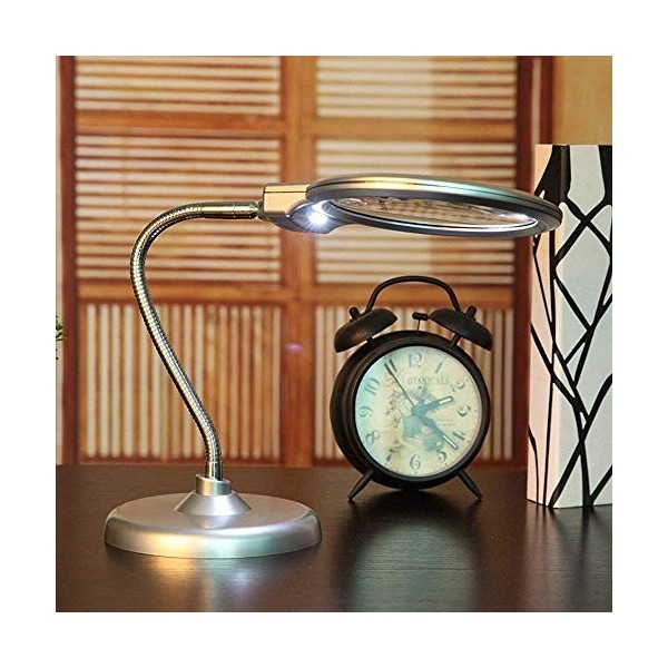 HXHBD Boutique Loupe de bureau portable LED avec lentille haute résolution PMMA, convient pour les personnes âgées de lecture
