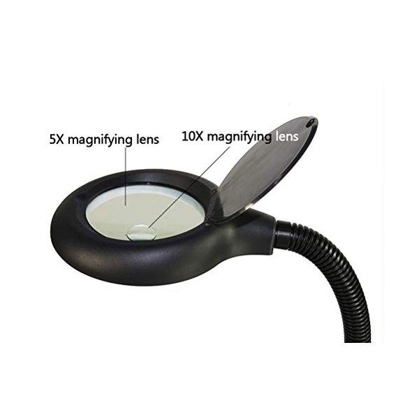 HXHBD Boutique WW-1230 Loupe de bureau portable avec disque de rangement Angle réglable Pour personnes âgées Lecture apprenti