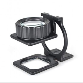 HXHBD Loupe de bureau portable en métal haute définition 20 pli portable pour test textile et réparation de téléphone portabl