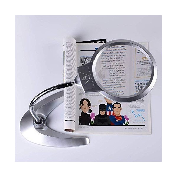 HXHBD Boutique WW-1256 Miroir de bureau portable grossissant 20 x 8 x Éclairage LED Répartition optimale de la lumière 90 mm