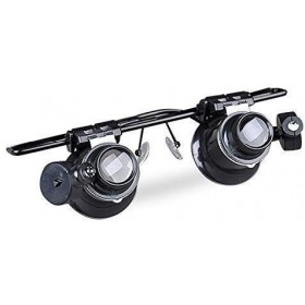 HXHBD Boutique WW-1305 Loupe portable à fixer sur la tête avec lumière LED 20 x